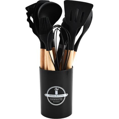 Juego de 12 utensilios de cocina, negros (1/5)