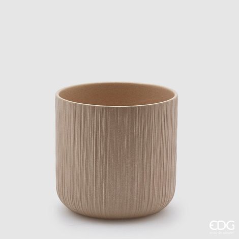 EDG Enzo De Gasperi Vaso Gen Sabbia Ceramica Rilievo 18 cm