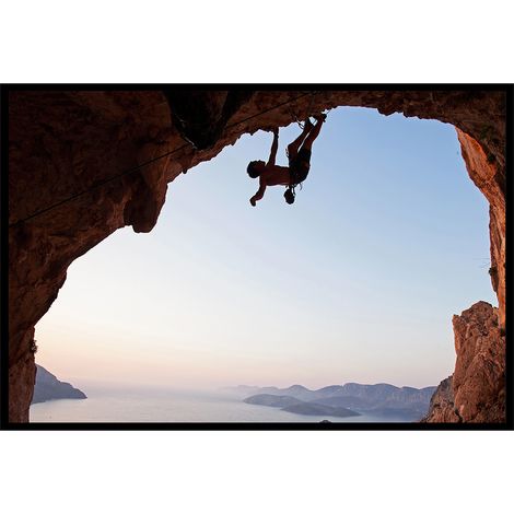 Affiche encadrée escalade en falaise