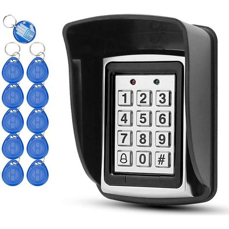 RFID-Tastatur – Schlüsselanhänger – 1000 Benutzerzugriffe – Passwort- und Kartenzugriff – Aluminium – Schwarz – 12 x 8 cm (1/5)
