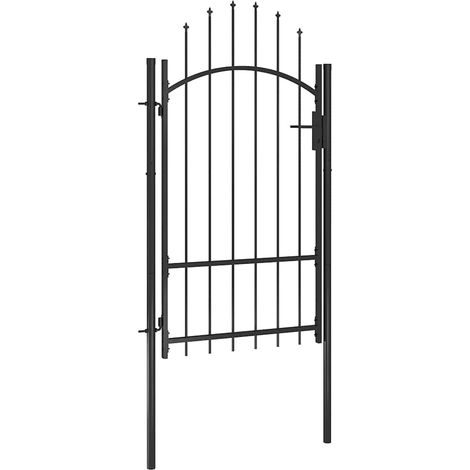Portail de jardin-Portillon de jardin Acier 1x2,2 m Noir (1/5)