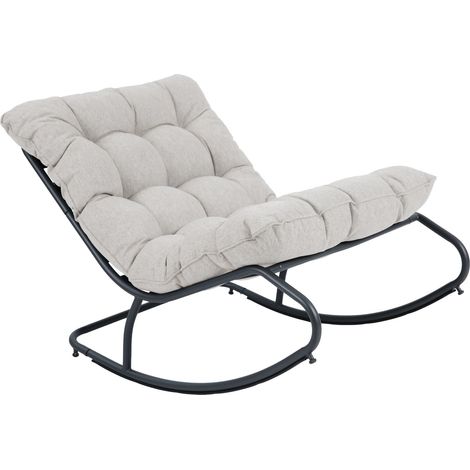 Axi Ruby Fauteuil À Bascule - Noir/Beige  Chaise De Jardin Avec Structure En Acier / Coussins En Oléfine  Fauteuil De Jardin Pour 1 Personne  Capacité De Charge Maximale De 110 Kg (1/5)