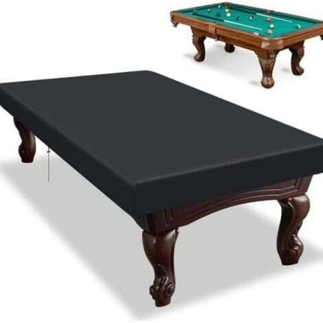 [JAMAIS UTILISÉ] 8 Pieds Billard Piscine Tableau Couverture, Imperméable Extérieur Intérieur 210D Polyester Étanche à poussière Billard Tableau Protection pour Piscine Tableau, Noir (1/4)