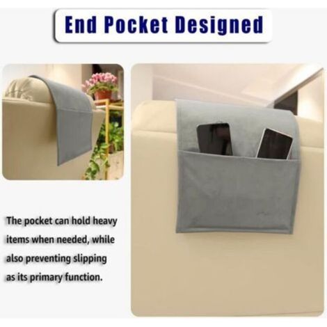 Coussin Appui-Tête Fauteuil Inclinable, Velours Antidérapant Gris, Soutien Cou Soulagement Douleur (1/4)