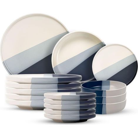 Servizio di Piatti da Tavola in Ceramica Skandik Mood Grey 18 Pezzi (1/3)