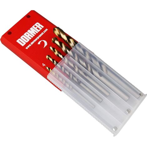 Dormer A08910 Set A002 Hss Tin Coated Jobber Drill Set Of 5 4.0-10.0 (1/4)