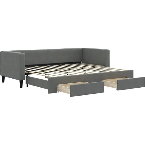 Maison Exclusive - Divano Letto Estraibile Cassetti Grigio Scuro 80x200cm Tessuto