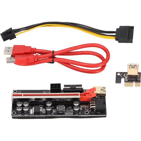 Carte Adaptatrice PCIE Riser 1X Vers 16X, Fonctionnement Facile, Condensateur 4 FP, Haute Efficacité de Conversion PCI E Riser (1/5)