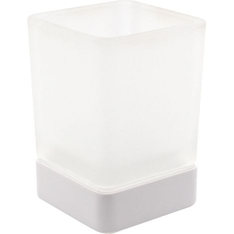 Inda - Lea-Becherhalter mattweiß/satiniertes Glas
