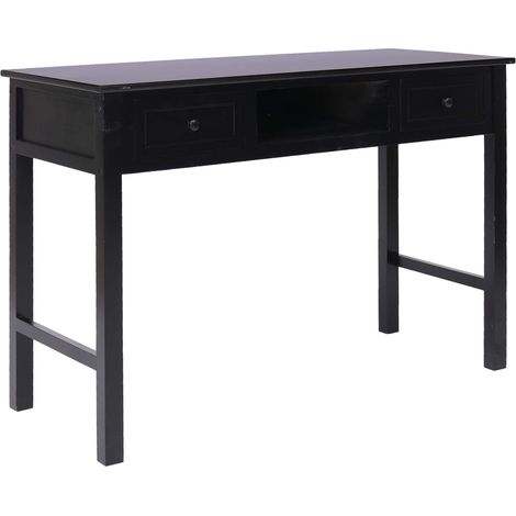 Escritorio de madera negro 110x45x76 cm