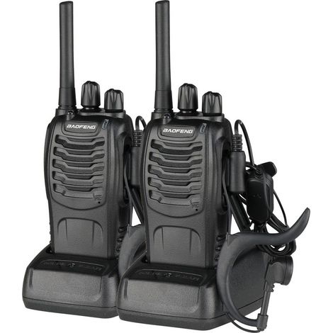 1 Paire de Talkie walkie Longue portée 88E,Walkie Talkies Rechargeable Pmr 446 MHz 16 Canaux, Communication Radio Professionnelle avec Casque (1/5)