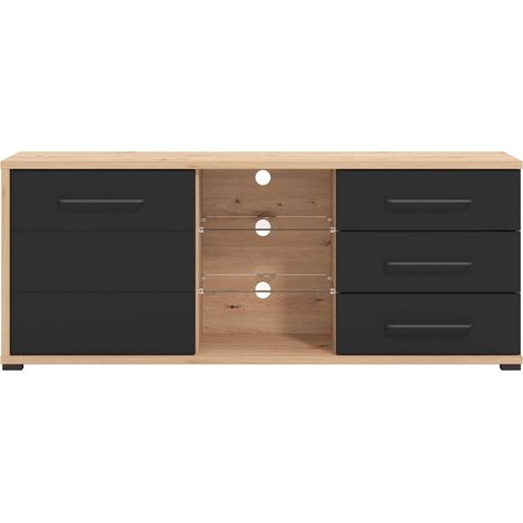 ELLIE - porta tv un anta tre cassetti moderno minimal in legno (1/4)