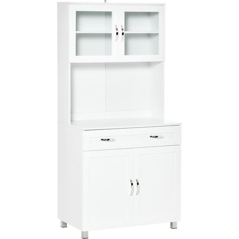 Armoire de cuisine vitrée SOPHY blanche (1/5)