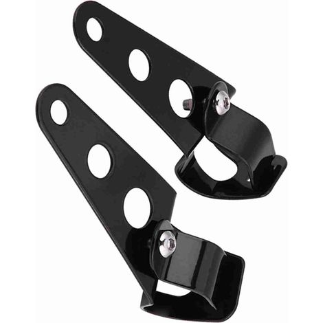 fixation phare moto, Support de Fixation de Phare de Moto Phares Avant 2pcs Support de Montage Phare Moto Fourche Racer 28mm-34mm Fit pour (Noir) (1/5)