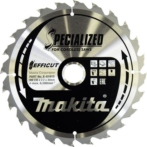 Makita – Kreissägeblatt 235 x 30 x 2.2 mm – E01915 – 24 Zähne für Holz und Metall – Sauberer Schnitt ohne Splitter (1/3)