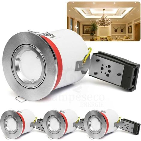 Spot BBC RT2012 Orientable Inox 100mm avec ampoule Led 5W Blanc Chaud (1/5)