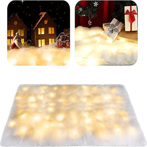 Guirlande Lumineuse En Flocons De Neige - Nappe De Table De Noël 180 X 45 Cm - Tissu Flanelle Douce - LED Blanc Chaud - Pour Décoration De Table Ou De Cheminée (1/5)