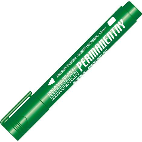 Rotulador permanente verde. Punta redonda.