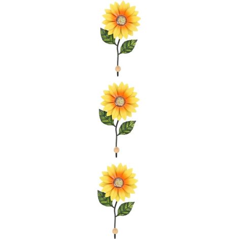 Lot de 3 crochets décoratifs muraux en fer forgé en forme de