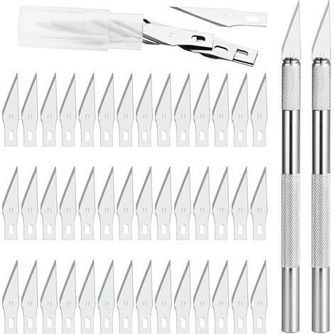 AIPERQ Präzisionsmesser 2 mit 42 Klingen, Präzisionsmesser für DIY-Kunstwerke, Höhlenforschung, Bildhauerei, Hobby-Skulpturen (1/4)
