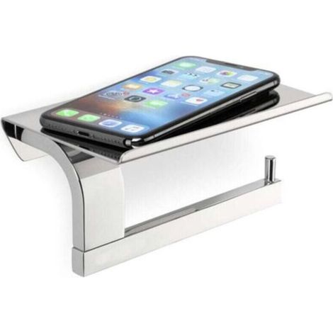 160S1 Porte-Papier Toilette Chrome avec Étagère – Monté au Mur, Acier Inoxydable 304 Poli, Durable & Élégant Porte-Papier Hygénique – Chrome (1/4)
