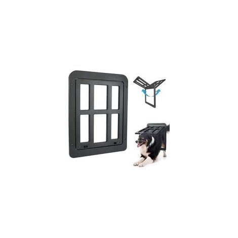 Porte pour chien noire, facile à installer et verrouillable, pour chiens de taille moyenne et grande (34 cm x 44 cm)