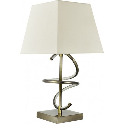 FABRILAMP 153972014 Sobremesa Nueva York 8w 4000k+1xe27 Cuero Pantalla Beis 600lm 44x23x23 Cm (1/2)