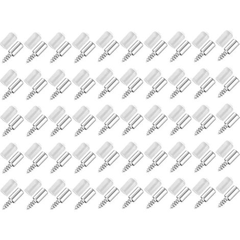 Lntyq 50 Pièces Vis Autotaraudeuses Support,Consoles Pour Etagères,Self-Tapping Screws Cabinet Laminate Support,Utilisé Pour Les Etagères en Verre Etc (1/5)