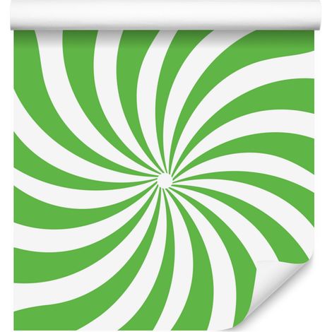 Papel pintado hippie verde y blanco para salón y dormitorio, 50x1000 cm. (1/5)