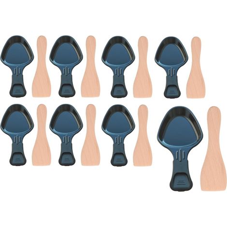 Ersatzteil - Set aus 8 Raclette-Schälchen und 8 Holzspateln - - TEFAL, MOULINEX (1/2)