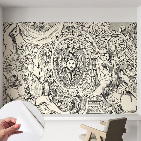 Selbstklebend Tapete modern - Wanddeko für Küche - Klebefolie Wand - luxus Look Reichtum an Ornamenten 152x104 cm (1/5)
