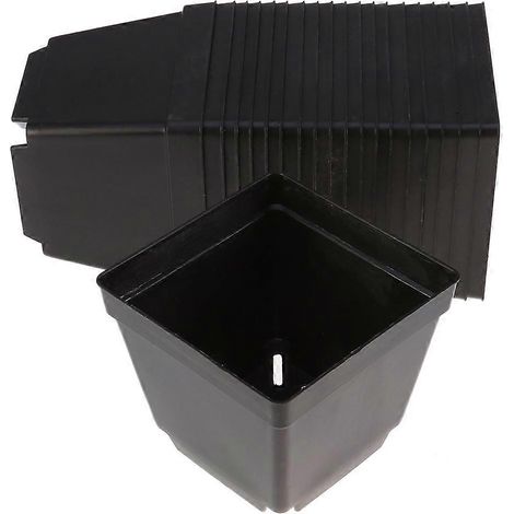 Boîte carrée miniature pour pots de fleurs succulentes, compatible avec 20 pots de fleurs en plastique noir. (1/5)