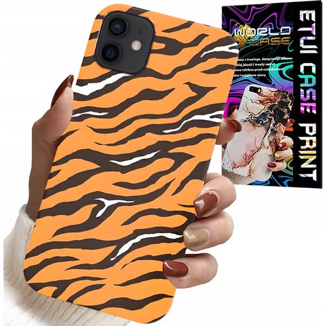 Custodia per iPhone 12 - cover posteriore con strisce di tigre + vetro (1/5)