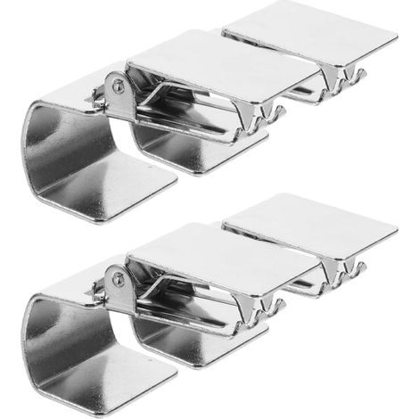 Lot de 4 Clips en Acier Inoxydable Argentés pour Tapis et Couvertures, Pinces Murales Robustes pour Suspendre Tapis la Maison Bureau (1/5)