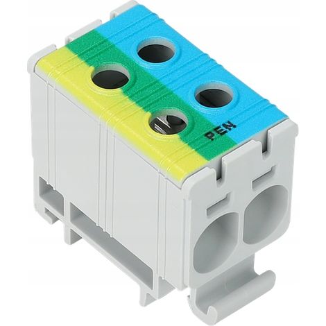 CONECTOR DE BARRAS COLECTORAS Azul Amarillo Verde 2 x 2,5-35 mm² 135 A TRACON FLEAL-35/2KZS (1/3)