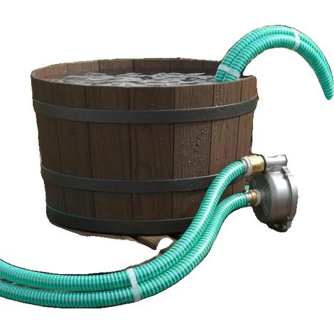 Manguera de succión de 10 m de longitud, compatible con bombas de agua y filtros, color verde militar. (1/2)