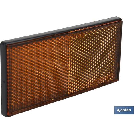 Catadiottro rettangolare con adesivo da applicare sui veicoli 106x50mm in PMMA ambra