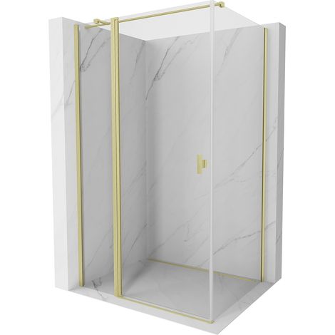 Mexen Mist T cabine de douche pivotante 110 x 95 cm, transparent, or brossé - 8A4T-110-095-55-00 (1/3)