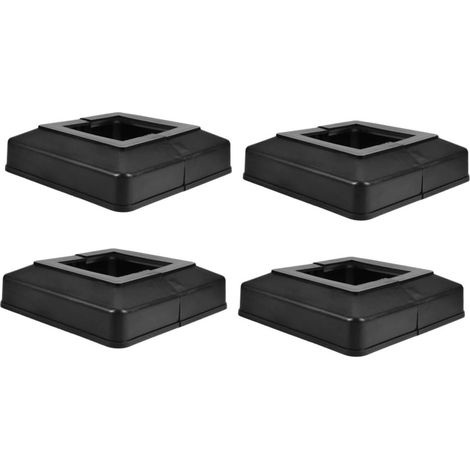 Supports de clôture 4 cache-poteaux carrés en plastique jupe fendue (1/5)