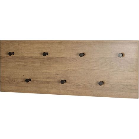 Patère Murale Double "Miranda" 80cm Chêne Foncé & Noir (1/5)