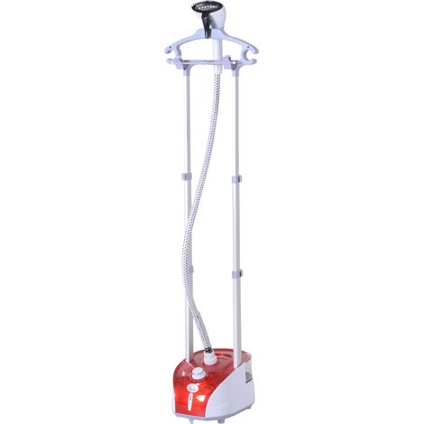 Défroisseur vapeur vertical 1950 W 32g/min, réservoir d'eau de 2 litres, tige télescopique, fer vertical autonomie 45min, 11 températures réglables, prêt en 38s, planche et cintre fournis rouge