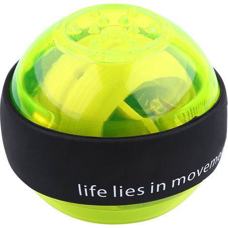 Balle gyroscopique LED pour poignet main, exercice force sport (vert) (1/3)