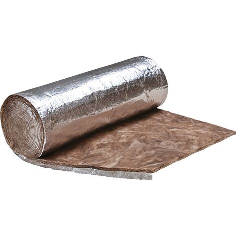 Panneau d'isolation laine de verre 25 mm – Rouleau 15.6 m² (13x1,2m) – ECOSE pour chantiers humides – Thermo Tek Alu Eco ALL – Nather