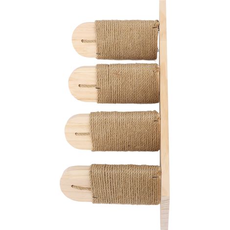 Étagère murale pour chat en bois de pin, structure stable, gain de place, 4 marches, idéale pour la maison ou un appartement. (1/5)