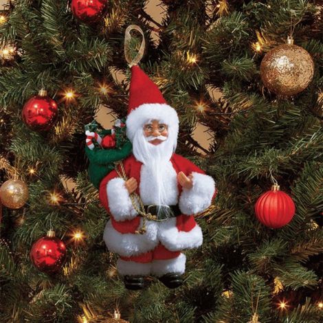 24cm Red and White Traditional Hanging Santa Christmas Pendant (1/4)