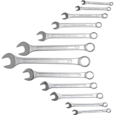 Jeu de Clés Mixtes 6-22 mm - 12 pcs - Acier Résistant et Précision d Usage, Pro - D-Work (1/5)