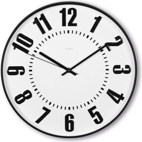 HORLOGE MURALE ''FORMENTERA'', Ø 35 CM, SANS TIC-TAC, NOIR/BLANC HAMA (1/2)