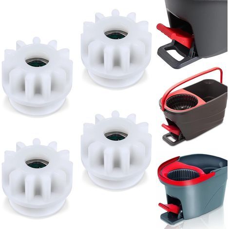 Lot de 4 pièces de rechange Spin Mop - 2.5 cm - Roue dentée de rechange - En plastique - Pour balai à serpillère - Pour Vileda et autres (1/5)
