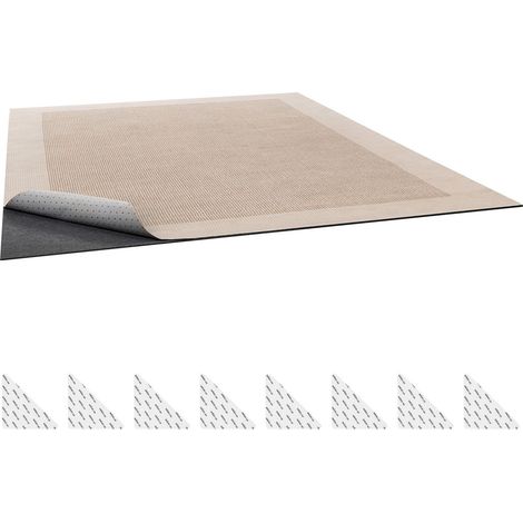 Sous-tapis antidérapant 3,05x4,27 m coussinet feutre double face picots caoutchouc protège tous les sols (1/5)