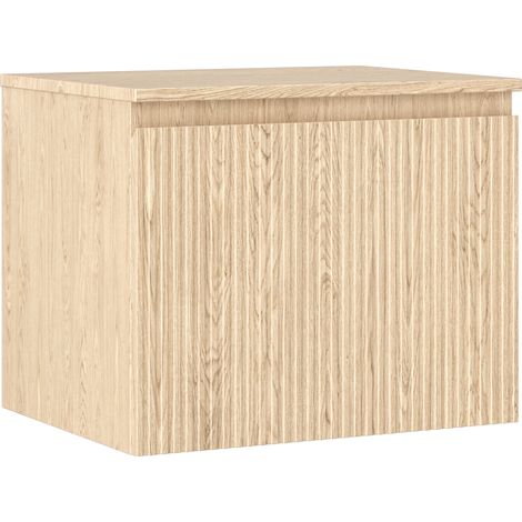 Mexen Rivel Badezimmerunterschrank 60 cm mit Arbeitsplatte, 1 Schublade, geriffelt, Eiche - 91A20-06047-1-BFC81 (1/5)